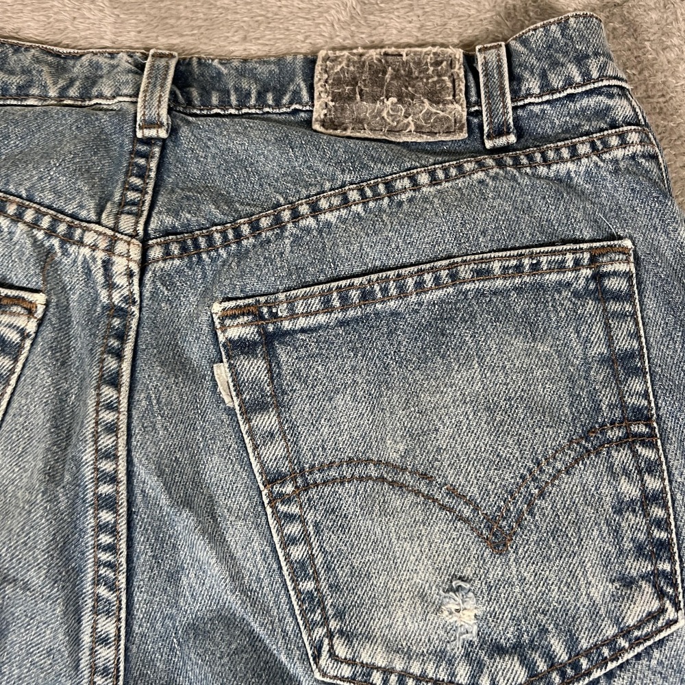 Vintage Levis SilverTab Loose Jeans Mens 34x31 Blue Distressed Frayed Hem 90s - Picture 6 of 12